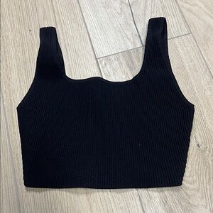 Aritzia Black Ribbed Crop Top